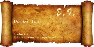 Donkó Ida névjegykártya